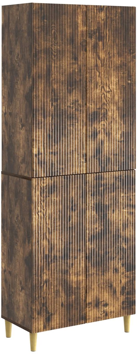 vidaXL Kast - Set - 2 - st - Gerookt - eiken - Bewerkt - hout Gerookt eiken