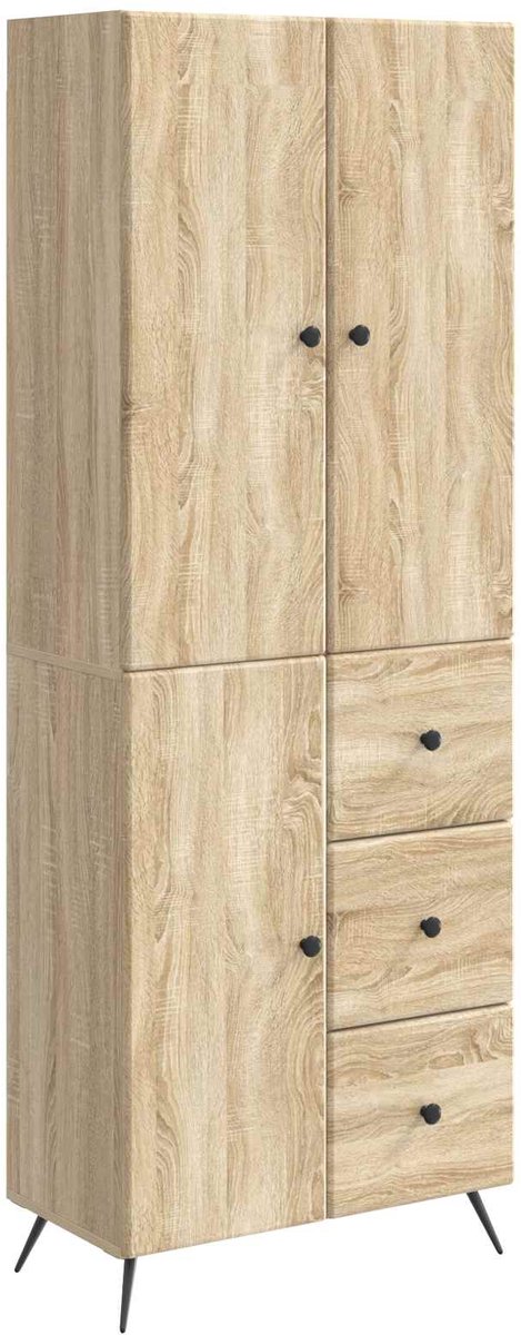 vidaXL Kast - Set - 2 - st - Sonoma - Eiken - Bewerkt - hout Sonoma eiken