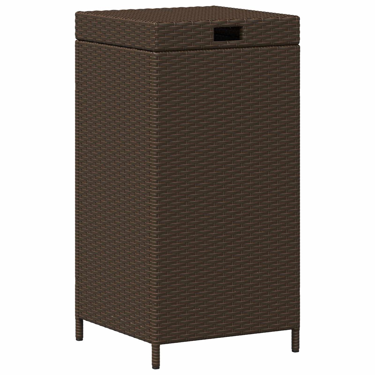 vidaXL - Buitenafvalbin - Bruin - 40 - x - 40 - x - 80 - cm - poly - rattan
