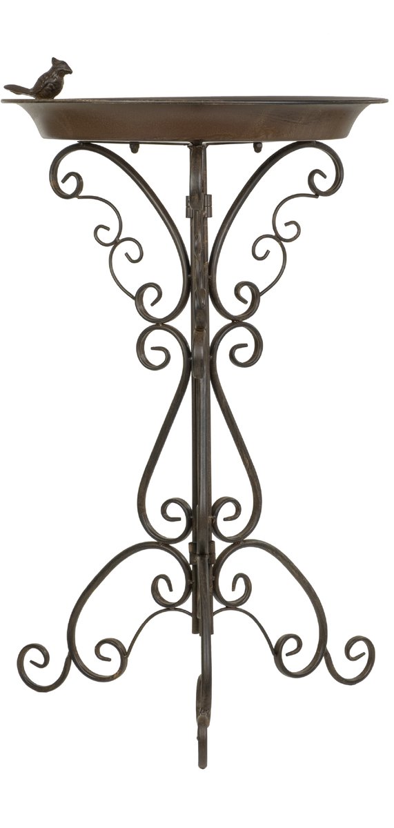 Moritz Vogelbad Antiek bruin – Vogeltränke met Vogel op Rand – 73 cm – Vintage Vogelbad voor Tuin & Terras