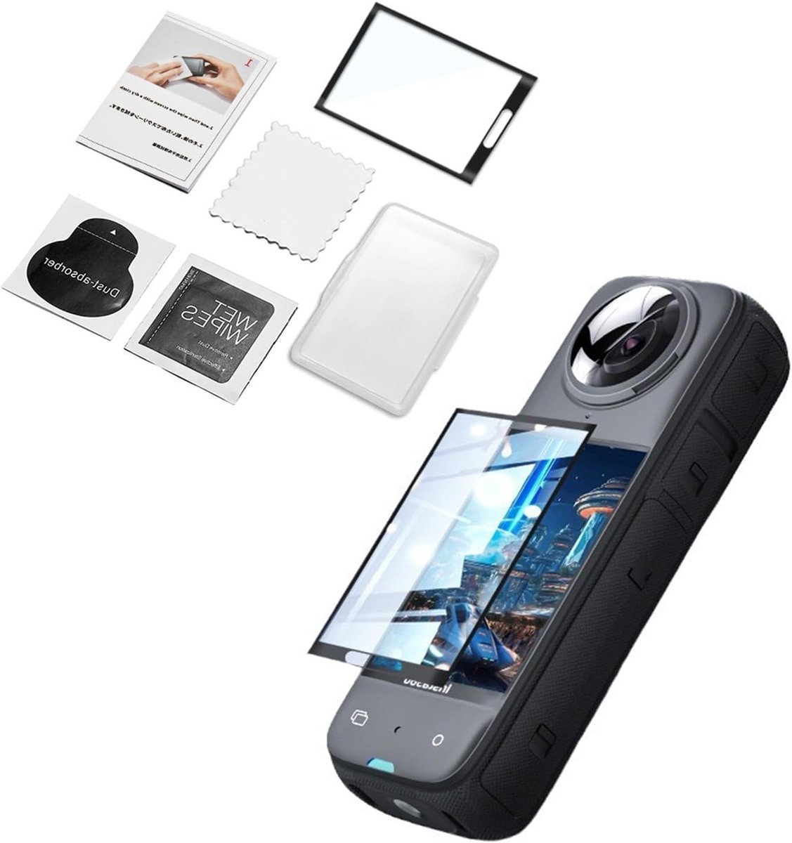Hoogwaardige Tempered Glass Screen Protector voor 360-camera's, Schokbestendig en Krasbestendig, Ideaal voor Bescherming en Beeldkwaliteit