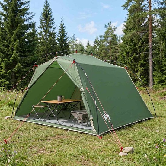 vidaXL - Tunneltent - Groen - 4-persoons - 185T - Polyester - met - PU - Coating van Vidaxl — afbeelding 3