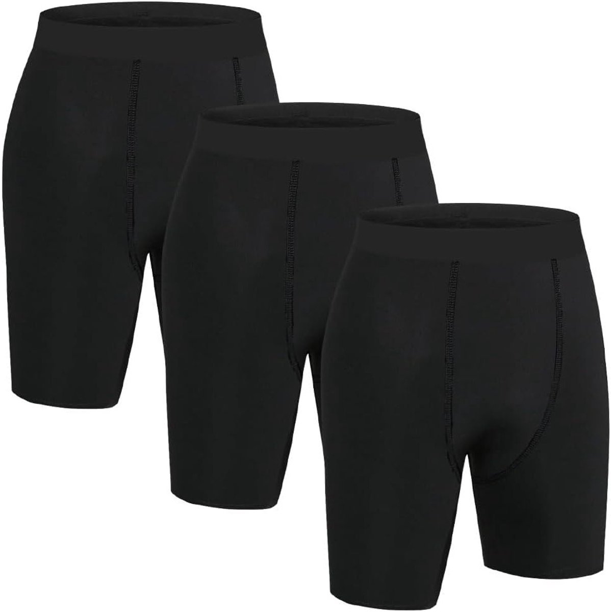 Compressiekorte Broek voor Mannen - 3-Pack Sneldrogende Onderkleding voor Sport, Ademend en Comfortabel voor Fitness, Fietsen en Voetbal M-XL