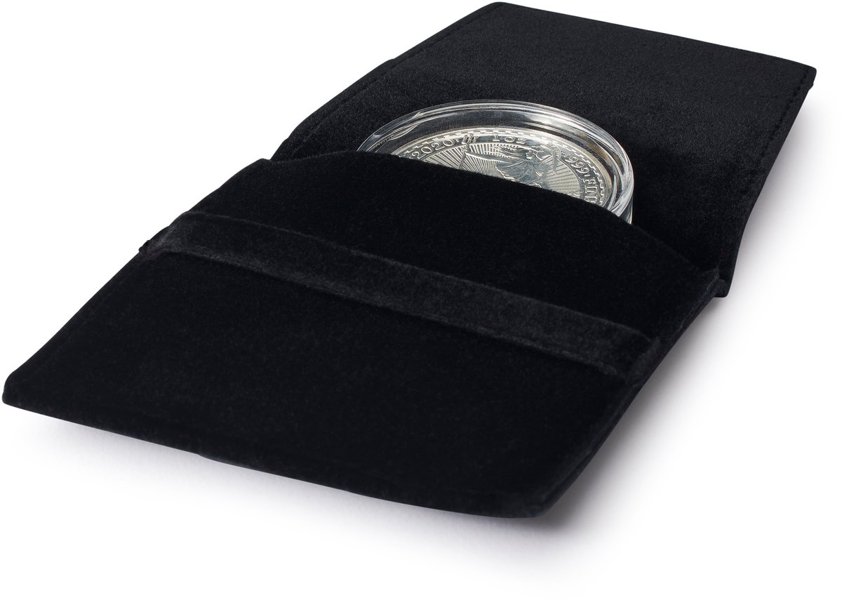 PREMIUM - Muntcapsule - Muntvakje voor één munt met of zonder capsule tot 50 mm, zwart