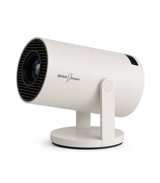 Beam Buddy 4K Ultra HD Draagbare Mini Beamer Android 11 WiFi 6 Bluetooth 150 ANSI lumen Voor Thuis & Camping
