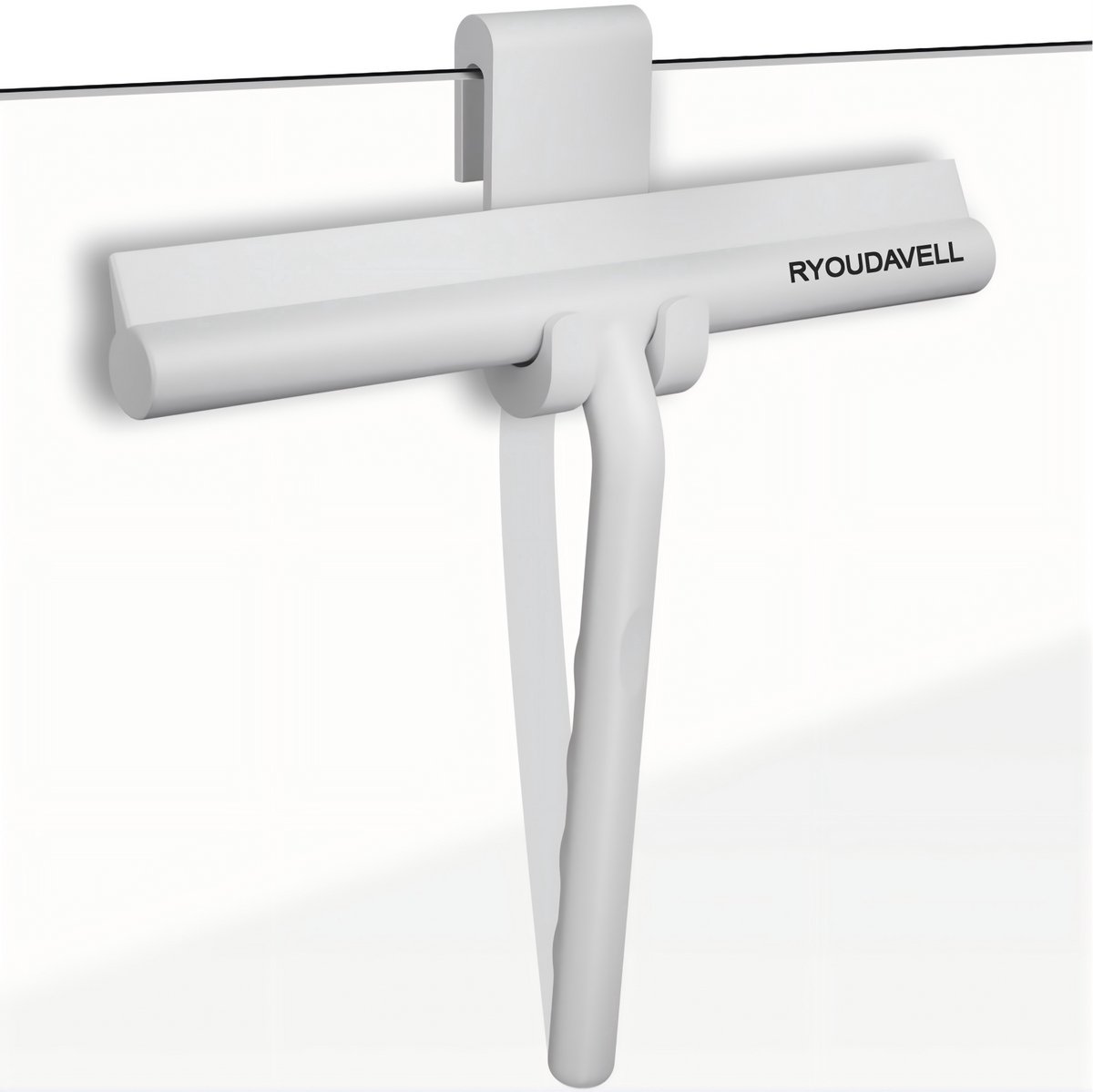 Ryoudavell - Raamwisser met ophanghaak - trekker douche - douchewisser - raamtrekker - douchetrekker - anti slip - douchewisser - Luxe Trekker Douche - Ophanghaak Zonder Boren - Wit