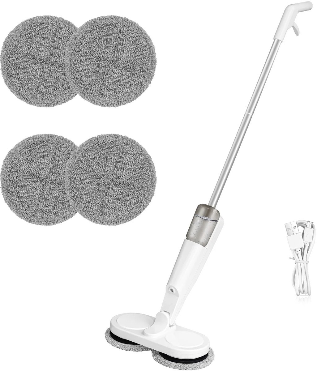 Cellista Elektrische Dweil Draadloos - Spray Mop - Roterende Vloerdweil - Nat Droog Dweile