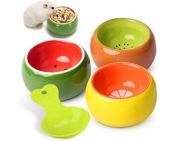 Set van 3 Keramische Hamsterkommen - Voer- en Waterbakken voor Kleine Dieren zoals Hamsters, Cavia's en Gerbils - Voorkomt Kauwen en Zorgt voor Gezond Voeden