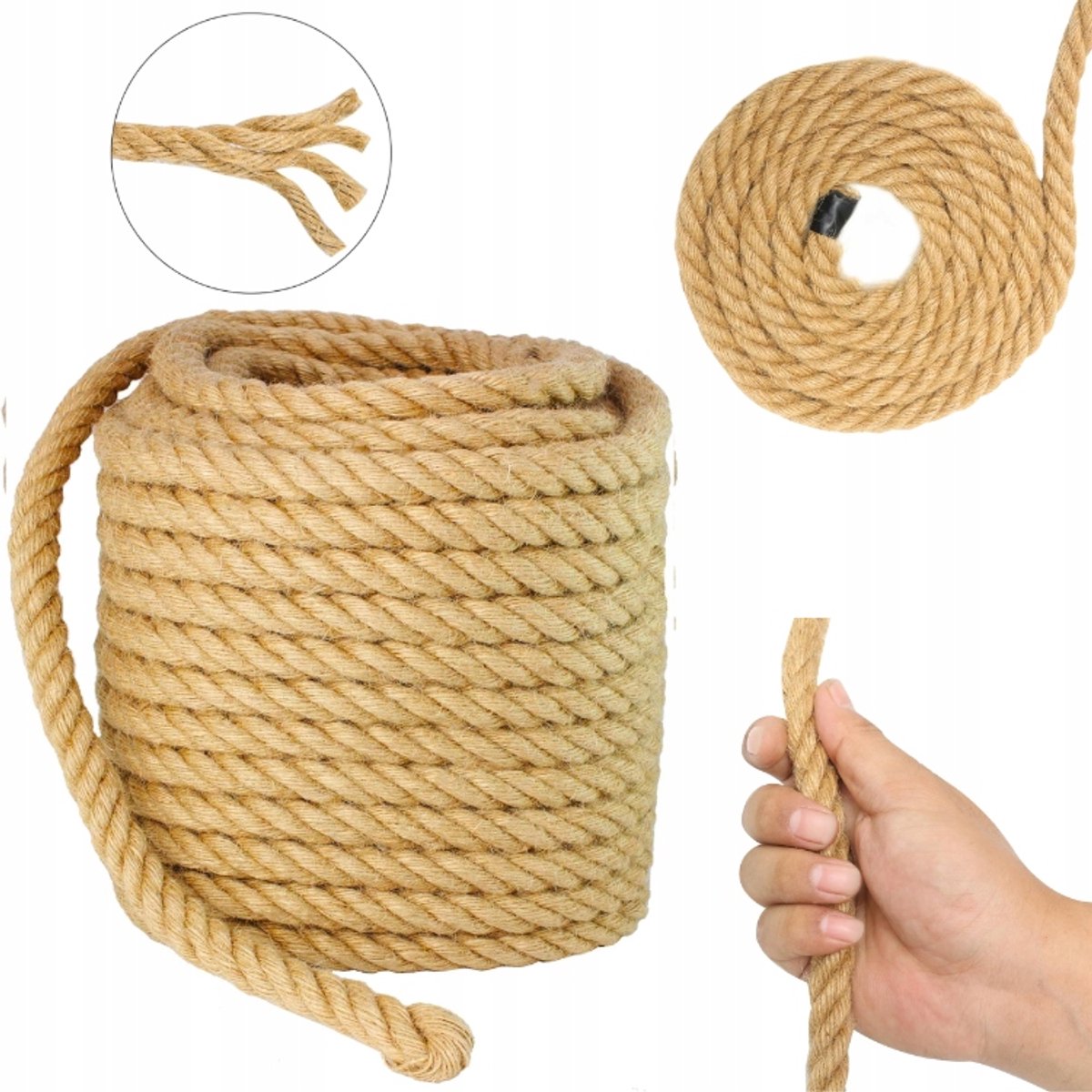 Jute Touw 22mm 20m - Natuurlijk & Duurzaam voor Decoratie & Zeilen