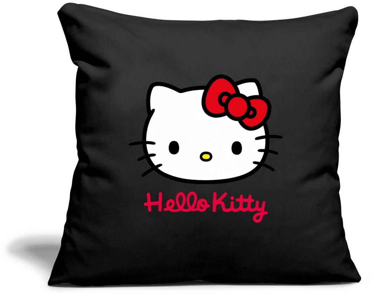Hello Kitty Klassiek Portret Hello Kitty Tekst Sierkussenhoes, 45 x 45 cm