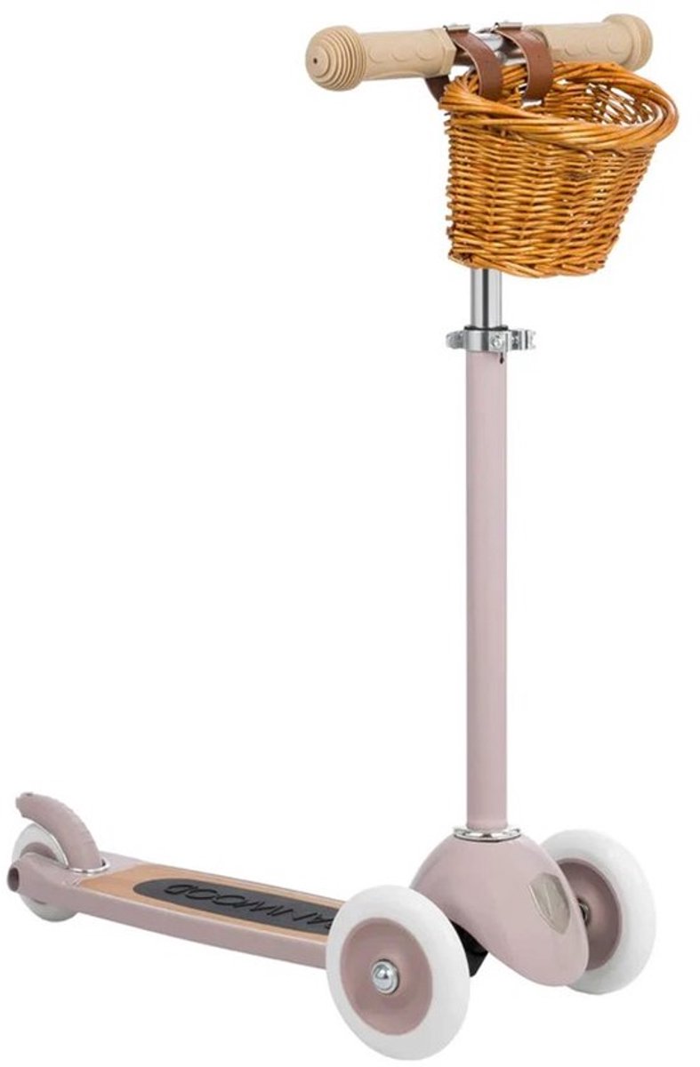 Banwood Scooter - Dusty Pink - Step met mandje - Kinderstep - Vintage step