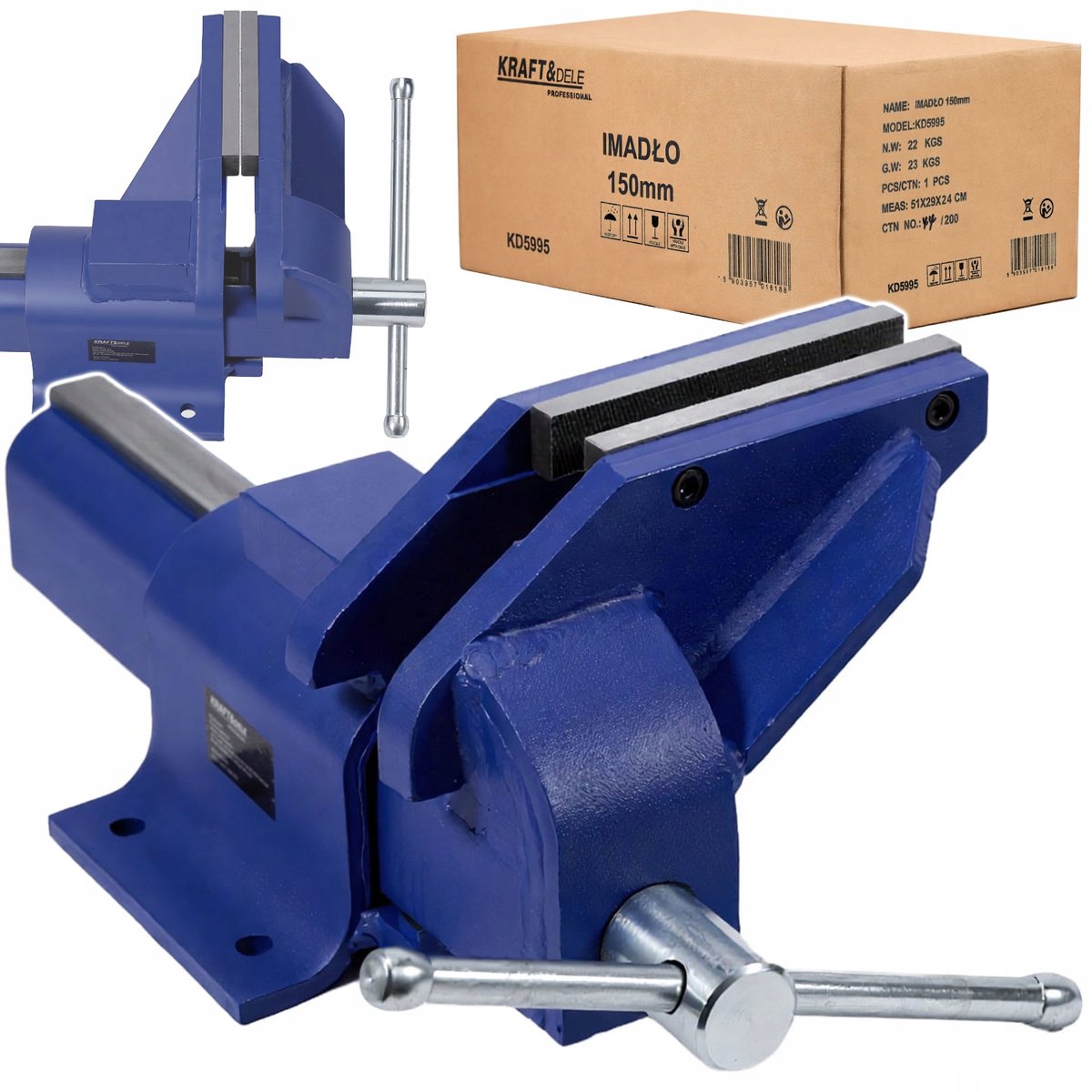 Kraft&Dele Werkbankklem 150mm - Zwaar Gietijzer
