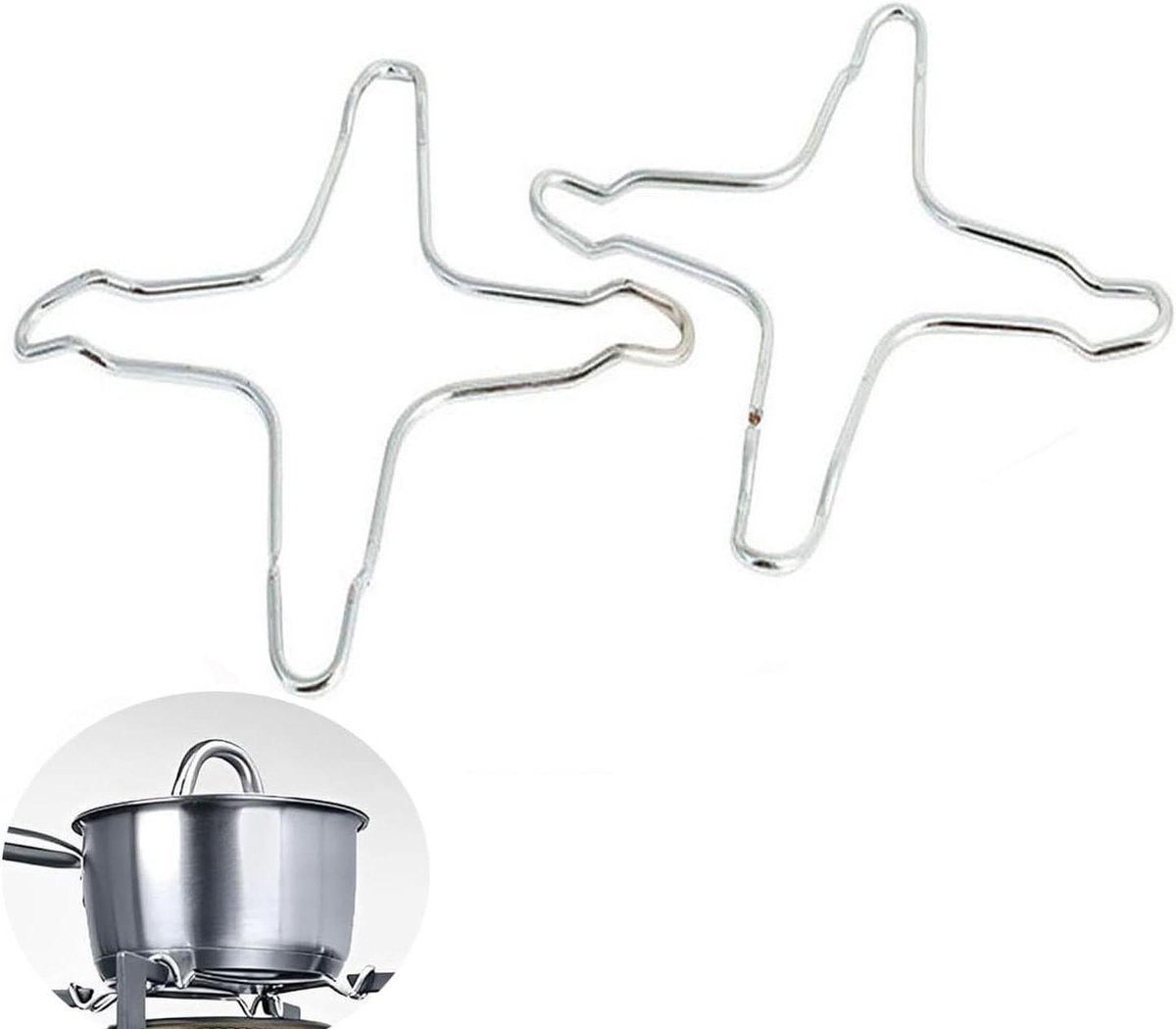 Ovenhouder Gasfornuis Kookplaat Reductierooster Stabiel Koken Roestvrij Staal 2 Stuks Zilver