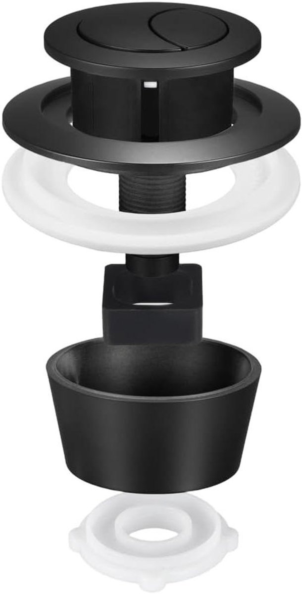 Toilet Spoelknop - Reservoir Knop - Badkamer Reparatie - Waterbesparend Systeem - 7 x 7 x 6 cm - Zwart