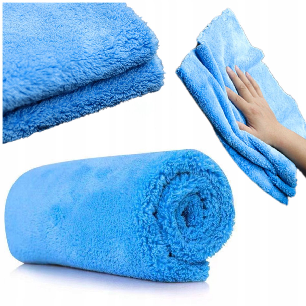 Blauwe Microvezeldoek Zonder Naad - 40x40cm - Voor Auto & Huis