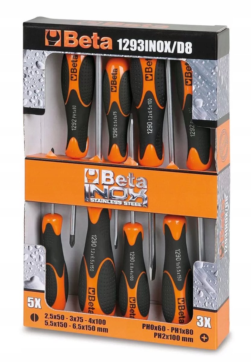 Beta RVS Schroevendraaierset 8 Delig INOX