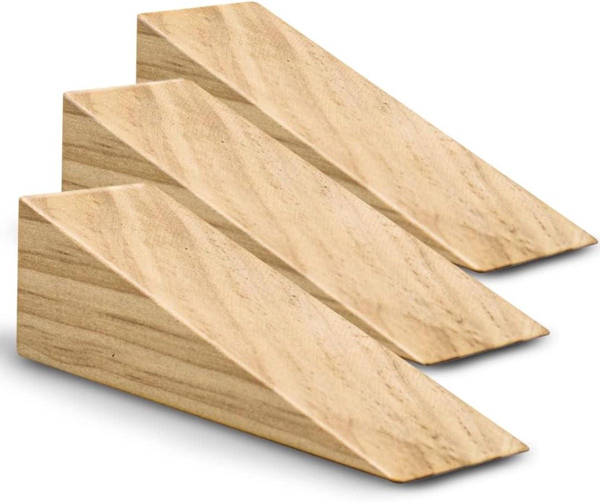 Deurstopper hout - Antislip wig - Deur open houden - Handgemaakt in Noord-Amerika - 3 stuks - Woodgrain