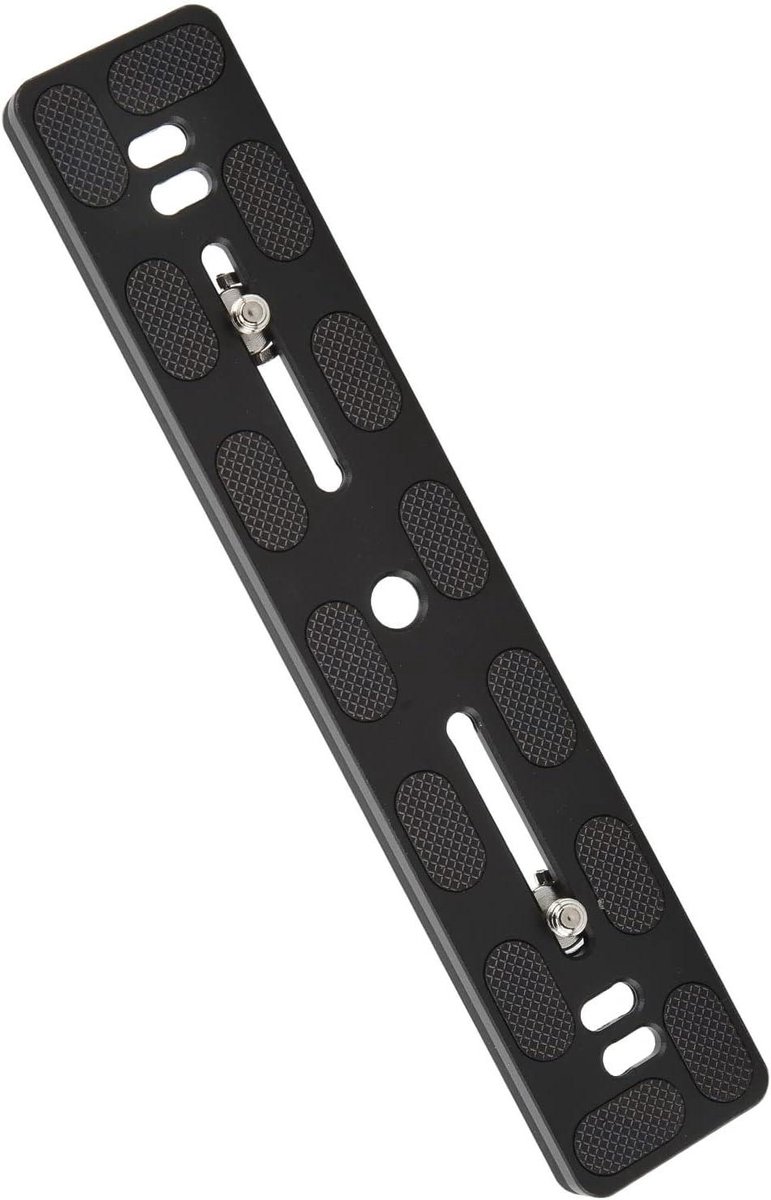 Snelontgrendelingsplaat - Camera Statiefplaat - Camera Bevestigen - Aluminium Rubber - 20cm - Zwart