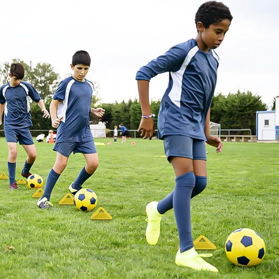Voetbal Training Kegels - Marker Schijven - Agility Training - Duurzaam Flexibel PE - 6 Stuks - Donker Geel — afbeelding 4