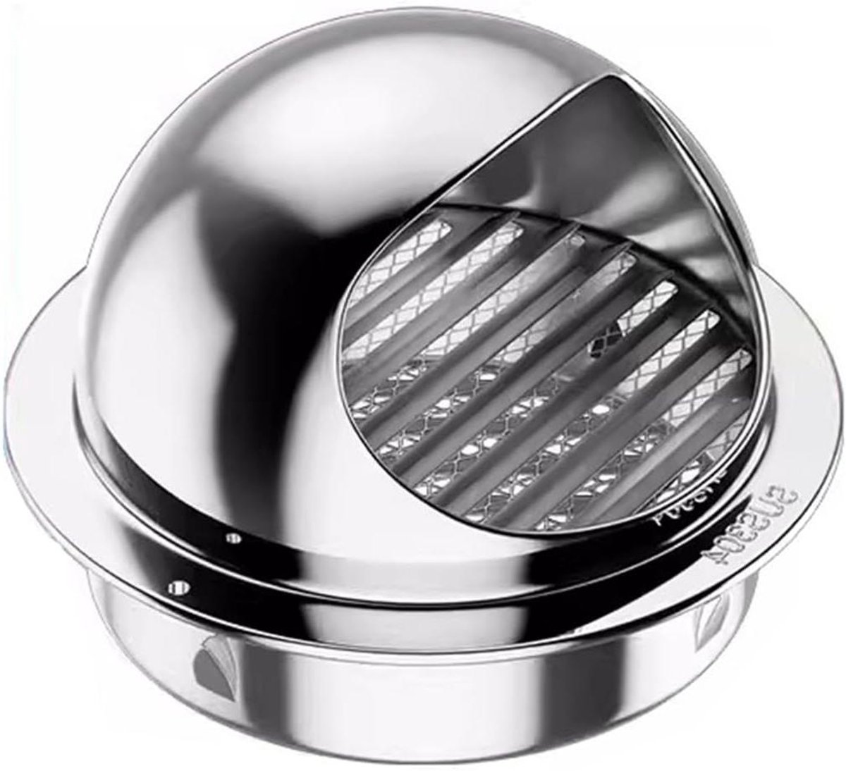 Ventilatie Afdekking - Muurrooster Afzuiging - Luchtstroom Reguleren - Ingebouwd Insecten scherm - 190mm Diameter - Zilverkleurig
