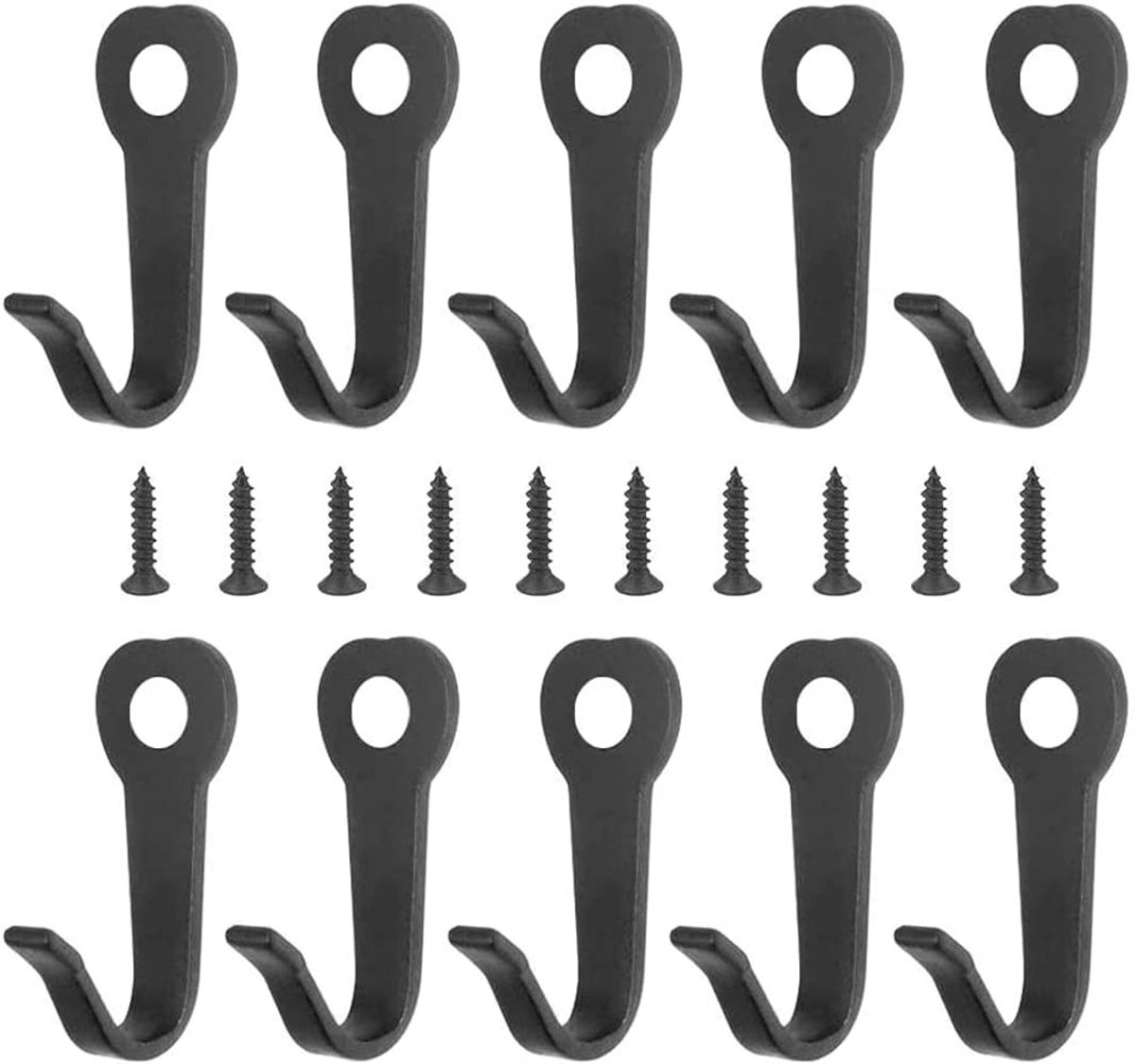 JHUBERS- Garderobehaken 10 Stuks - Vintage Haken - Zinklegering - Eenvoudig te Installeren - Geschikt voor Badkamer/Slaapkamer - Robuust en Duurzaam - Haakjes