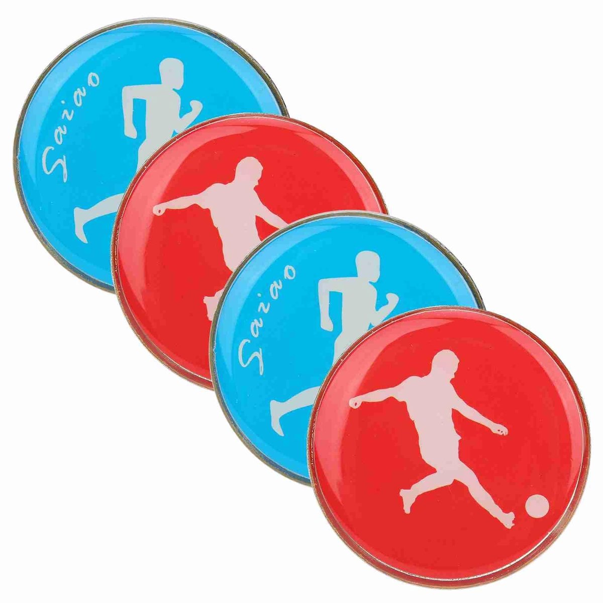 JHUBERS- Tossmunten Set van 4 - Scheidsrechtersmunten - Metaal - Voetbal/Volleybal/Tafeltennis - 35x2mm - Hoogwaardige kwaliteit