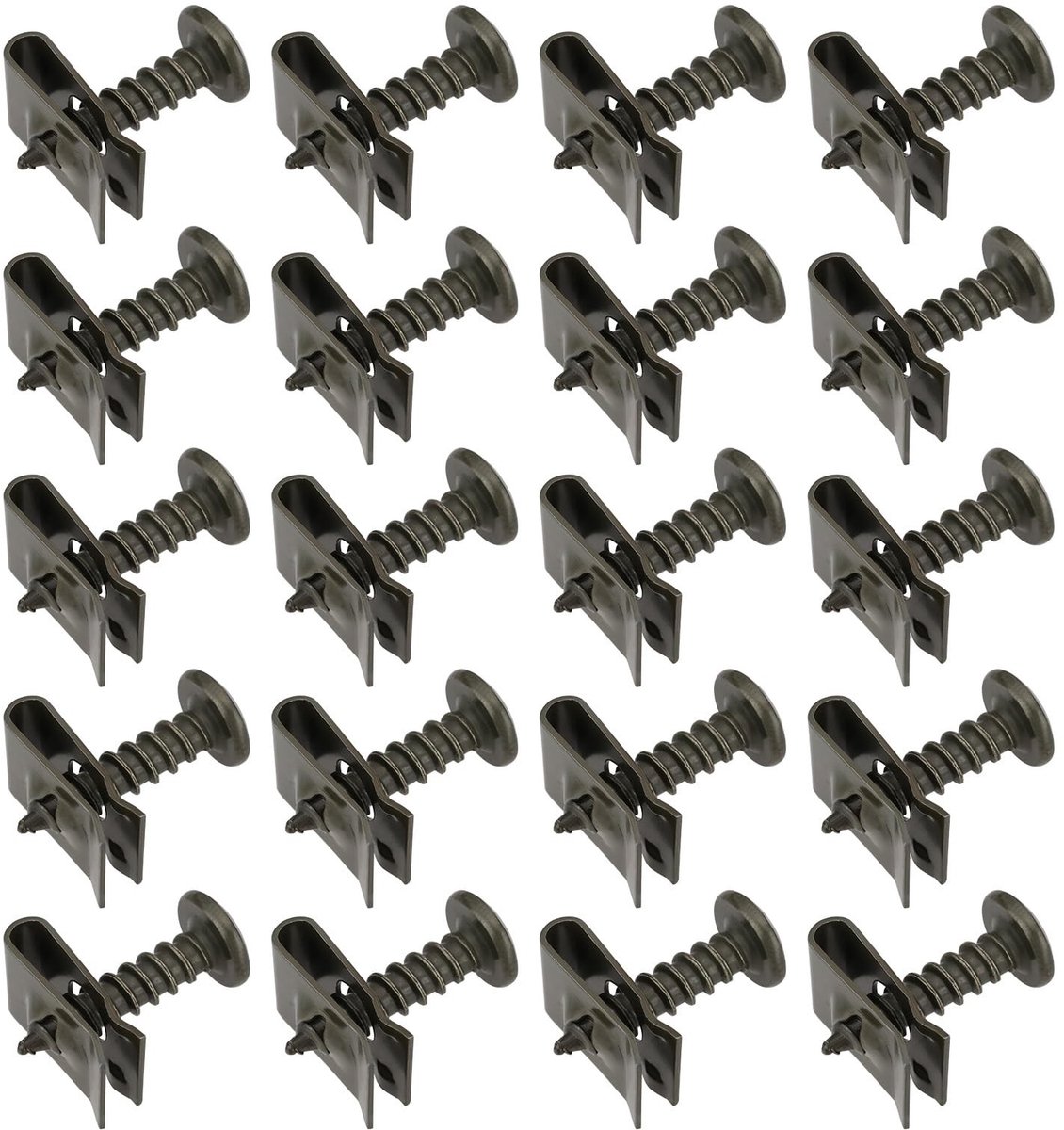 JHUBERS - Plastic Cover Schroeven - 20 Sets - Voor Auto - Motor - Scooter - Schroeven en Clips - Geschikt voor diverse voertuigen - Kleur: Multi