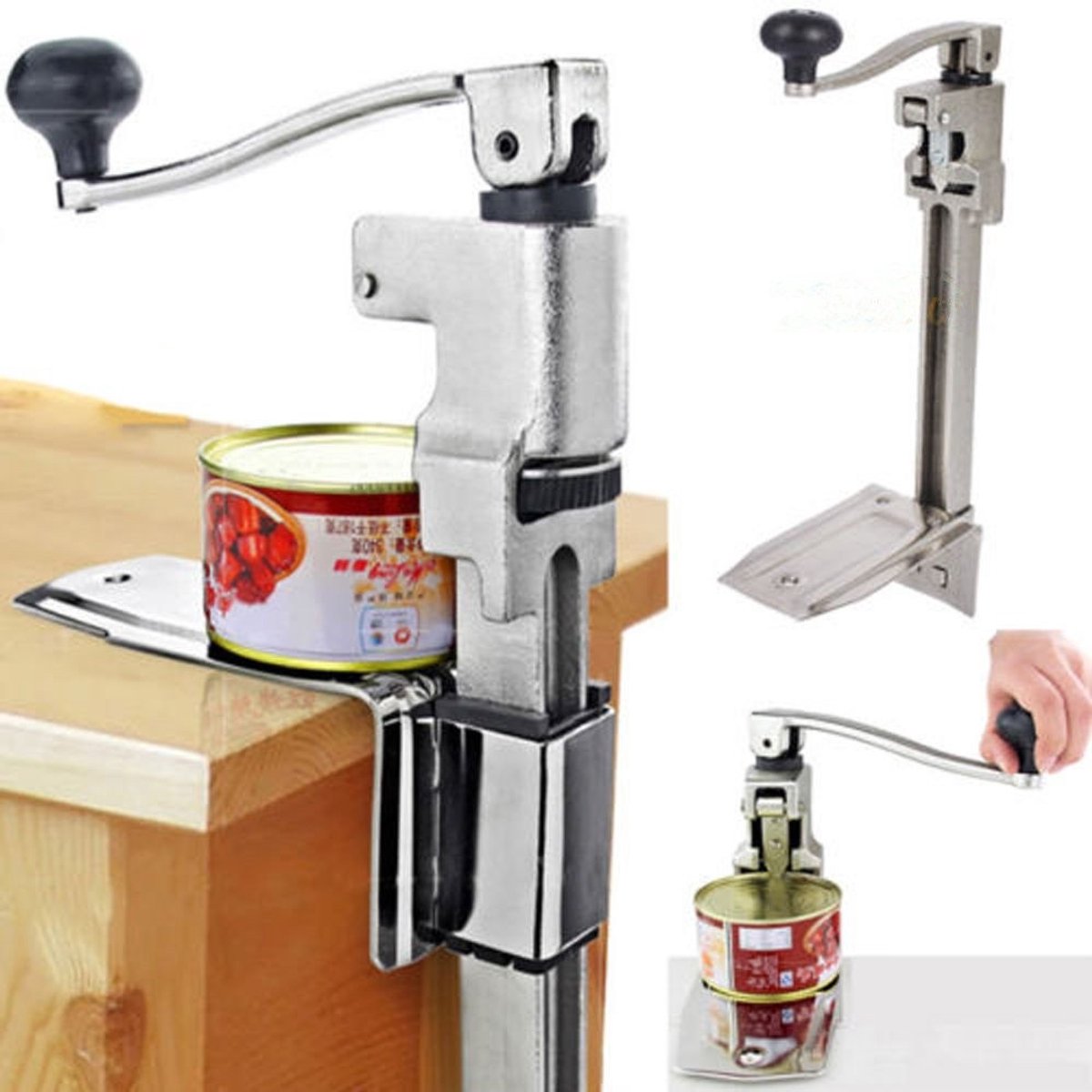 JHUBERS- Blikopener Professioneel - Blikopener Gastronomie - Roestvrij Staal - Maximale Openingshoogte 27,9 cm - Lengte 48,3 cm - Gewicht 4000 g - Tafelblikopener