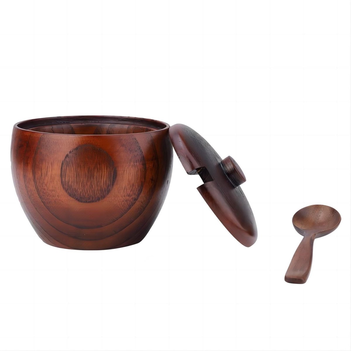JHUBERS- Kruidenpot Houten - Suikerpot met Deksel - Keuken Tool - Praktisch Gereedschap - Duurzaam Materiaal - Nordic Stijl - Suikerkom