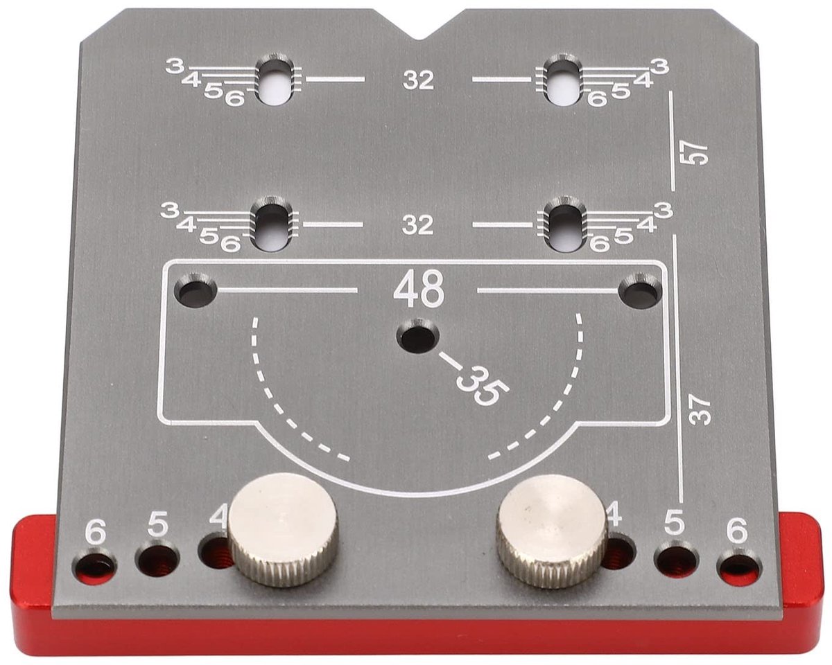 JHUBERS- Scharnier Jig Aluminium - Boorgids - Locator voor Scharniergaten - Verstelbaar - Positioneringsfunctie 35 mm - Inclusief 1 boorzoeker