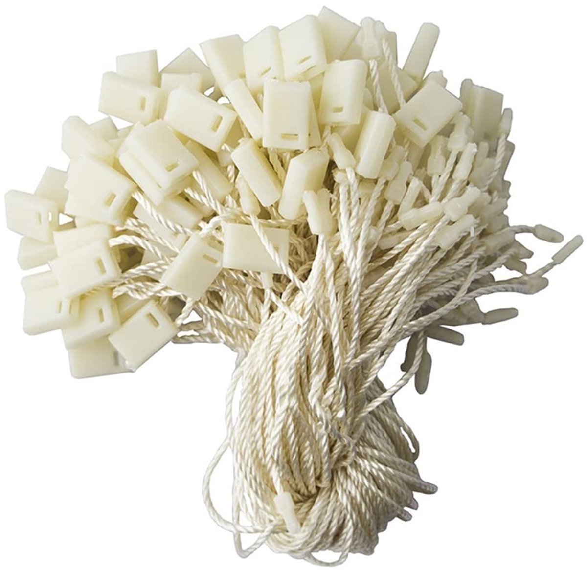 JHUBERS- Security Tags 200 Stuks - Kleding Hang Tag - Nylon Koord - Push Lock Bevestigingsmiddelen - Eenvoudig te Monteren - Geschikt voor Diverse Toepassingen - Prijslabels