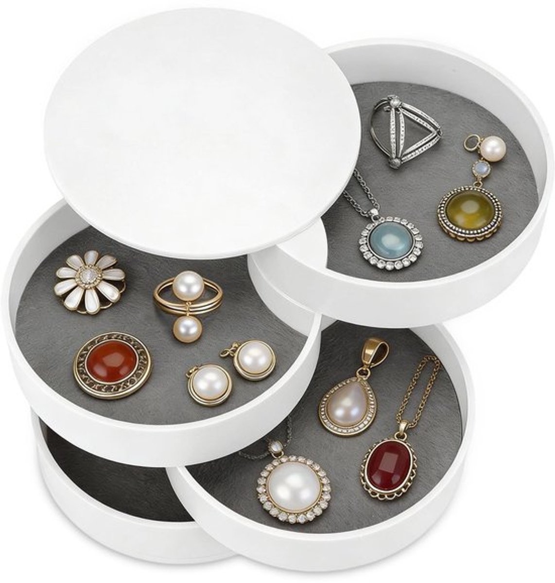 SPHProducts - Sieraden Opbergdoos - Draaibare Organizer - Wit