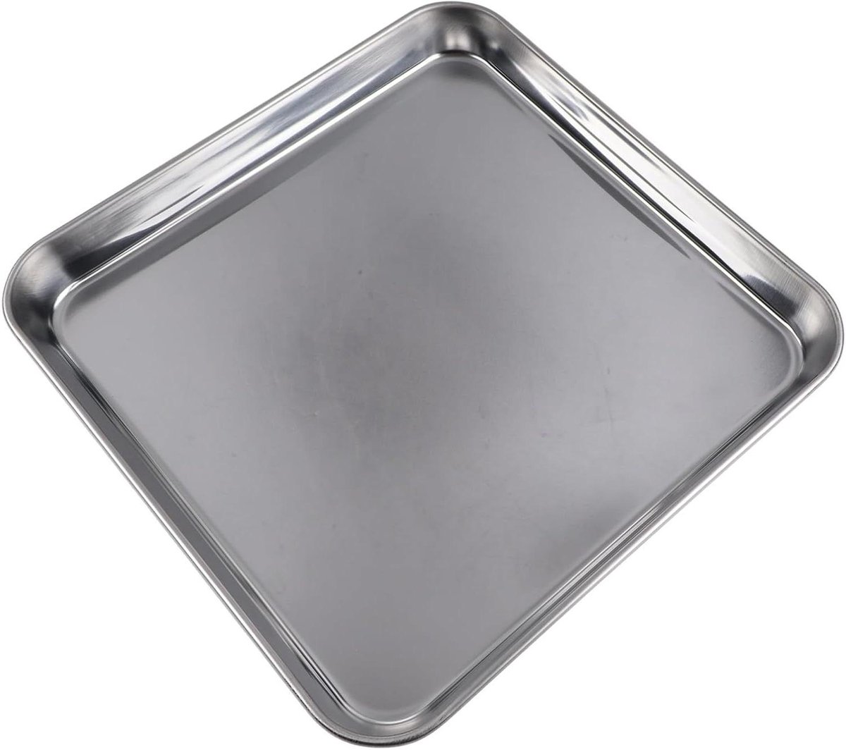 Bakplaat Roestvrij Staal - Koekjesplaat Oven - Koekjes Bakken - Gelijkmatige Warmteverdeling - 25x25x2.5 CM - Zilverkleurig