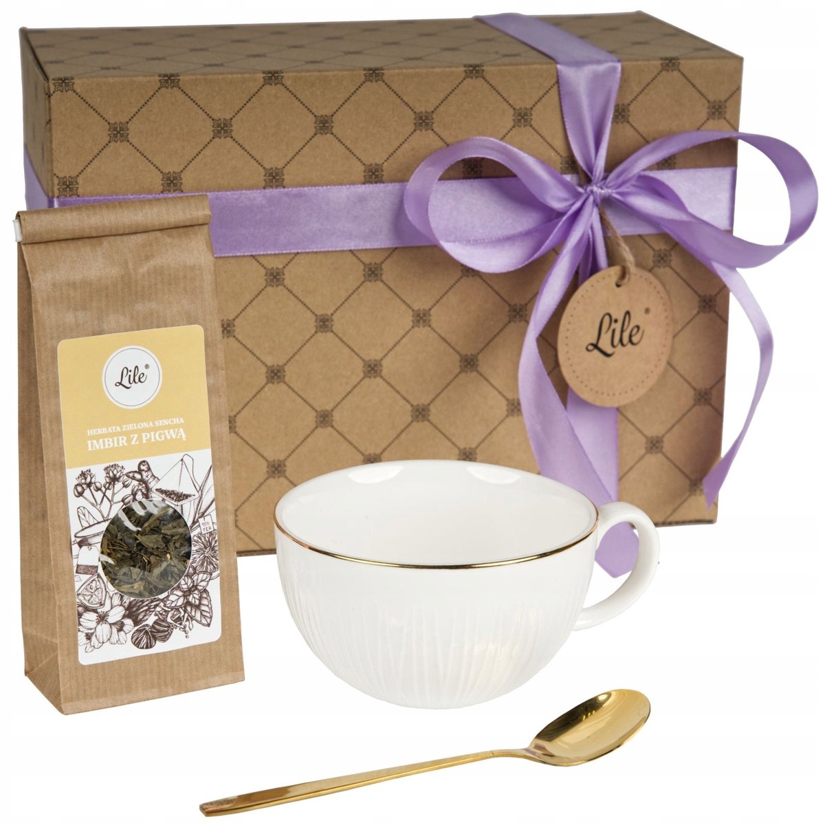 Luxe Cadeauset: Porseleinen Kopje met Pelel & Thee 'Gember & Kweepeer'