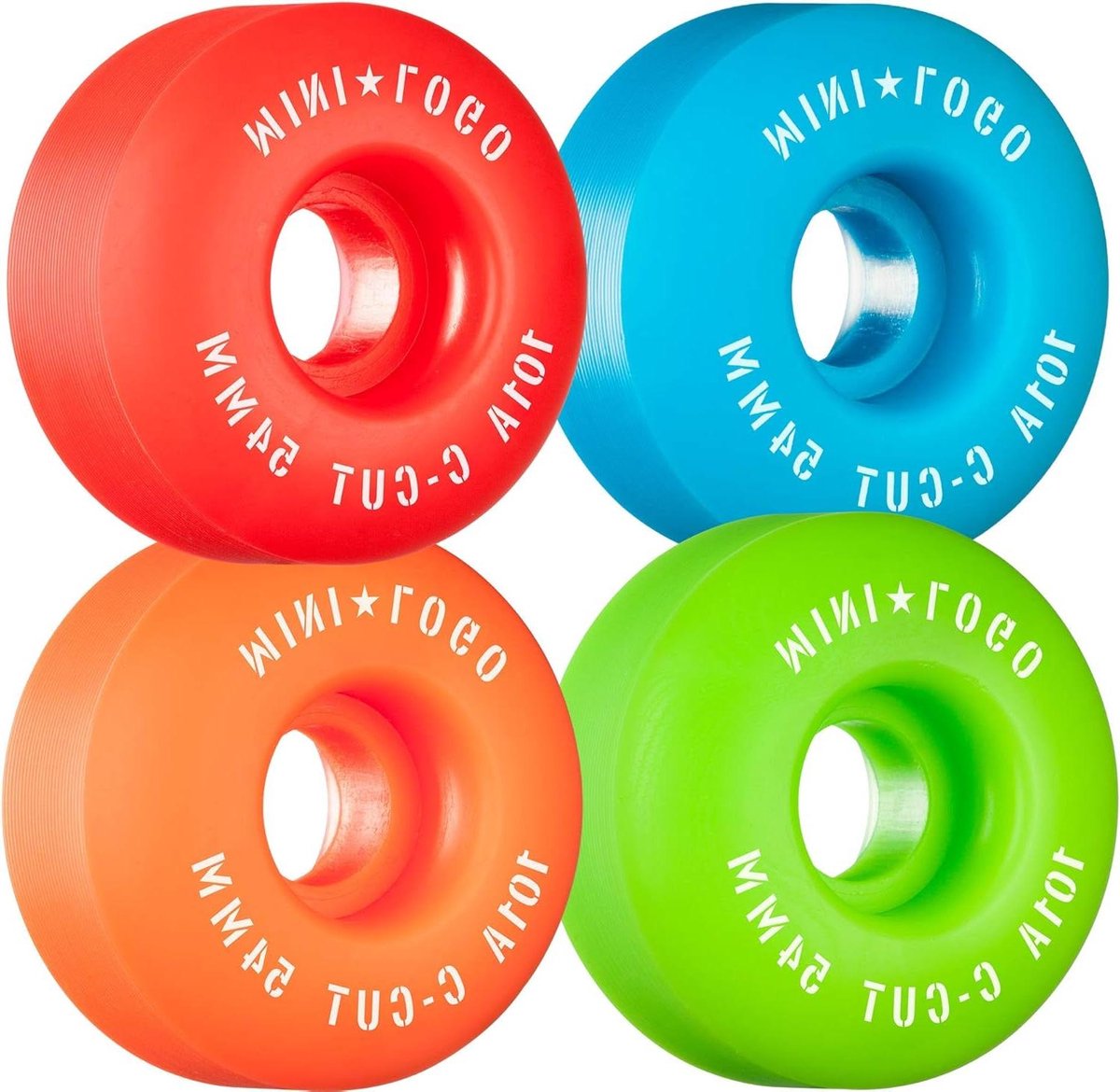 Skateboard Wielen C-Cut Set Technisch Skaten Super Hoge Veerkracht 54mm 101A Assorti