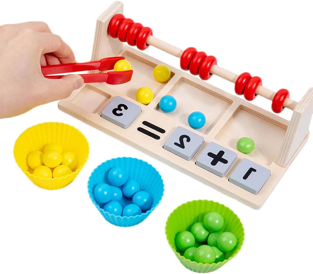 Houten Telraam - Rekenraam Kinderen - Leren Rekenen - Gladde Randen - 23 cm - Multicolor