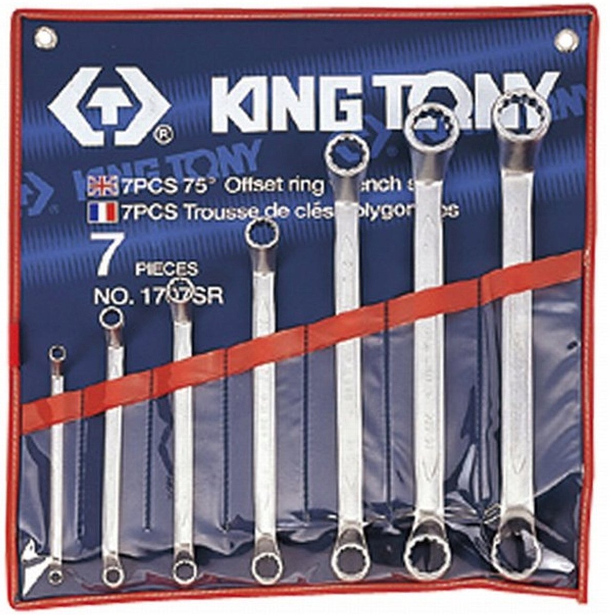King Tony Ring Steeksleutelset, 7-delig, Inch Maten, 1/4" - 1.1/8"