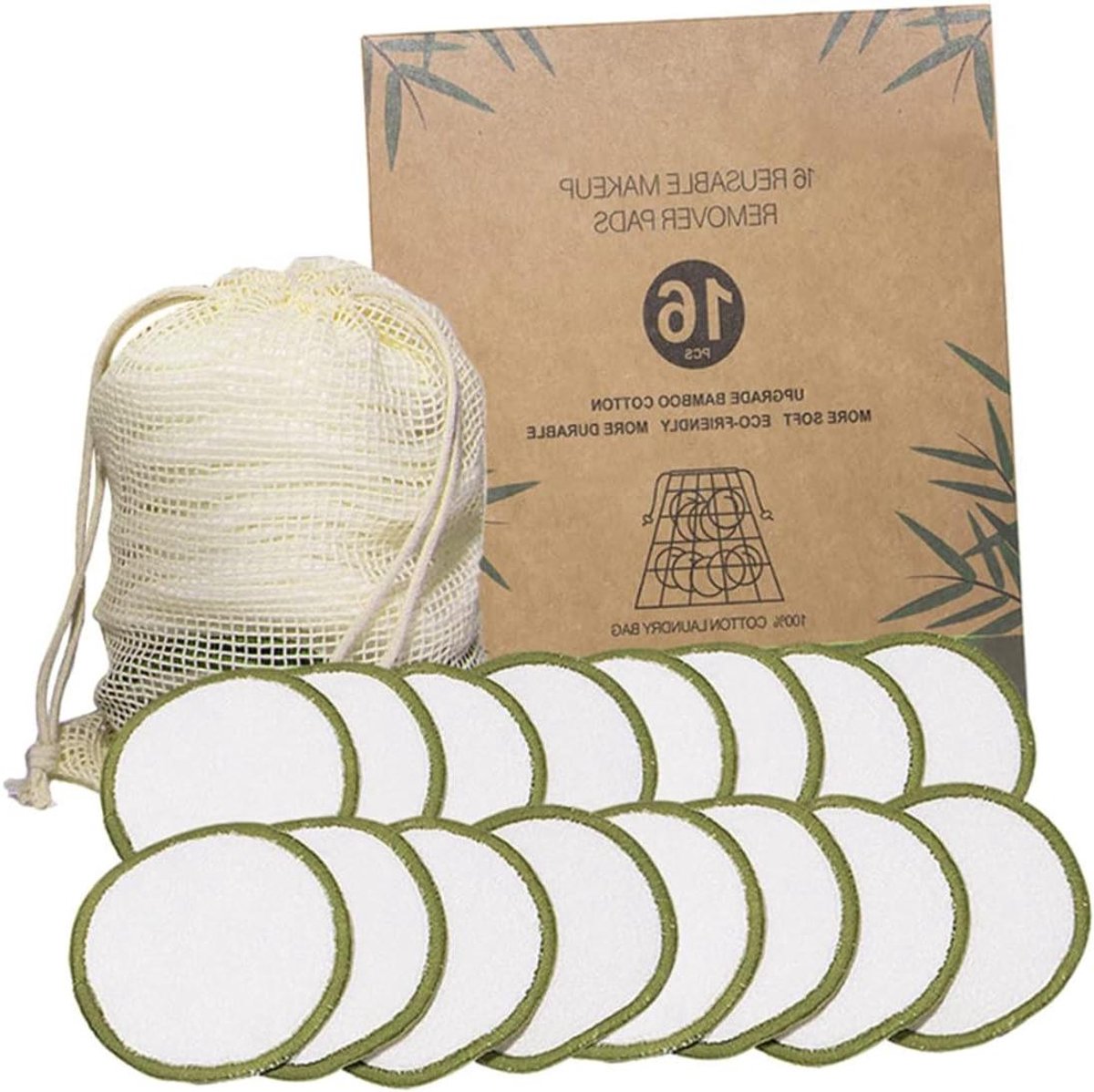 Make-up Pads - Gezichtsreiniging Katoen - Make-up Verwijderen - Zacht voor Huid - 16 Stuks - Natuurlijk
