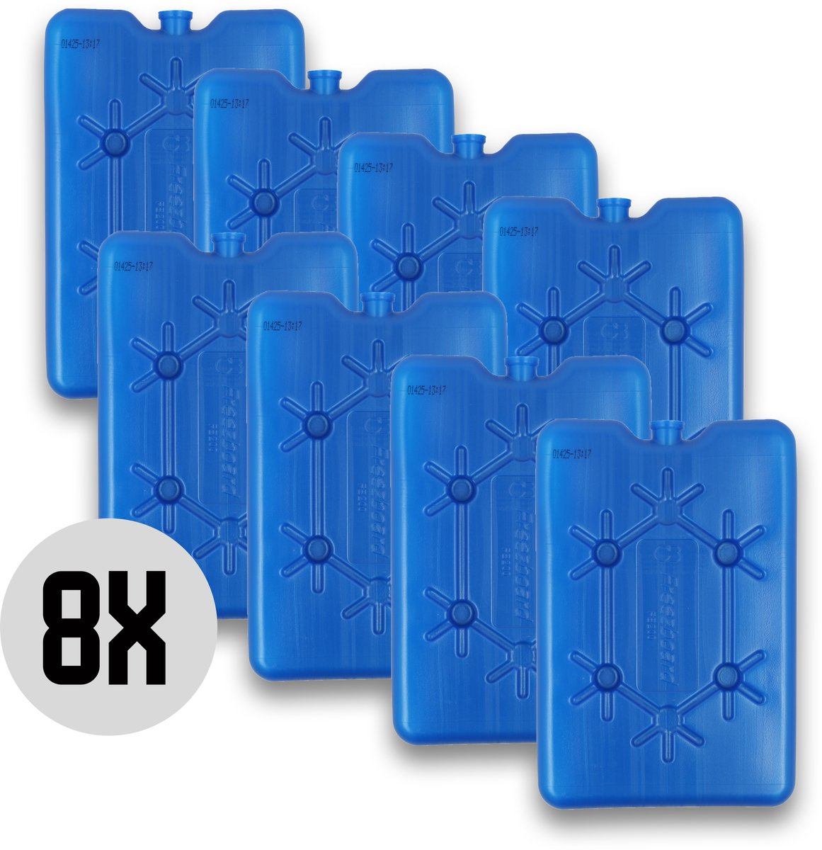 DULA platte koelelementen voor koelbox en koeltas - Freezeboard blauw plat - 8 stuks - 200 gram - 11 x 16.5 x 1.5 cm