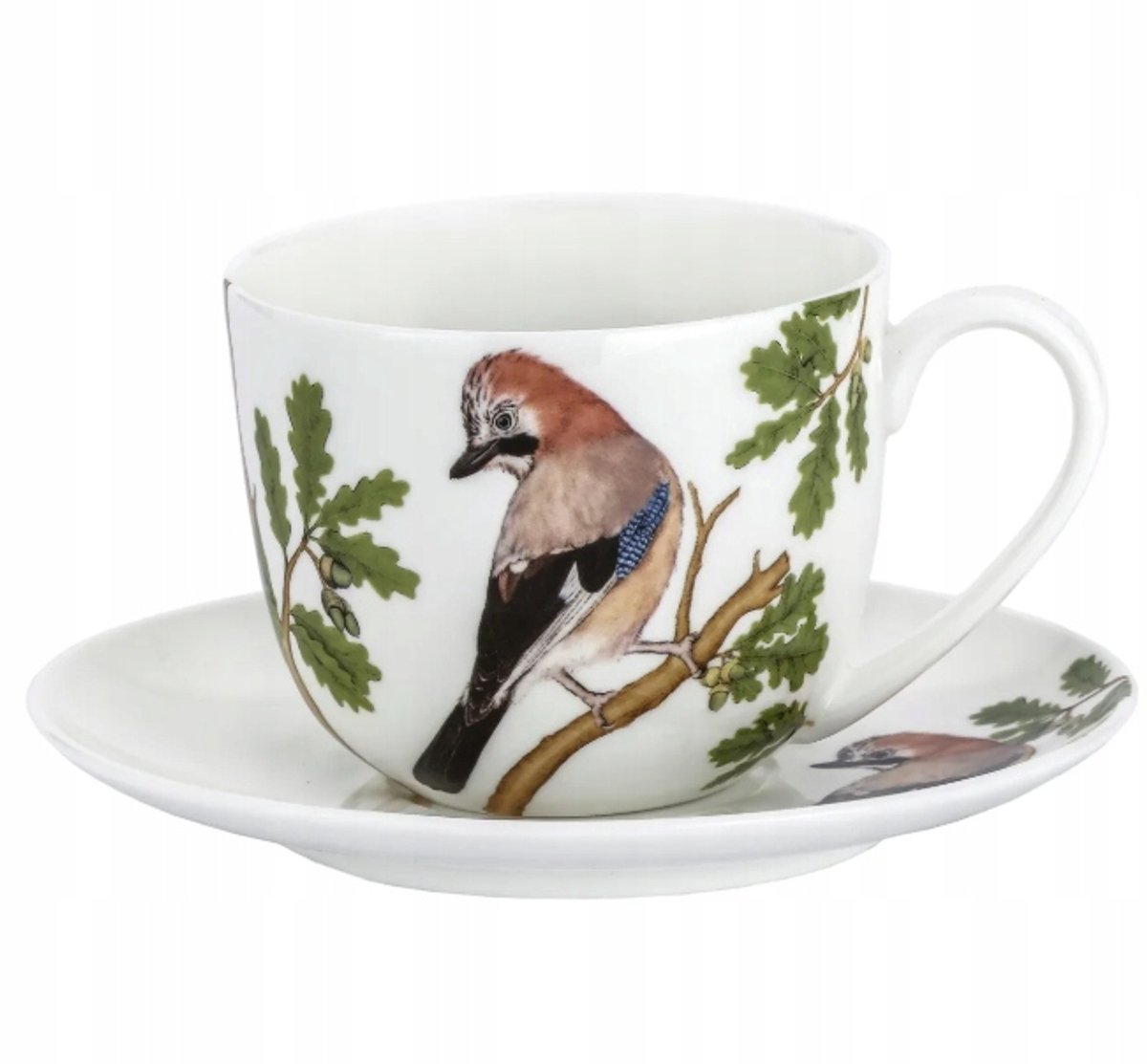 Kop en Schotel 300ml met Poolse Vogel - Gaai, Kleurrijk Cadeau