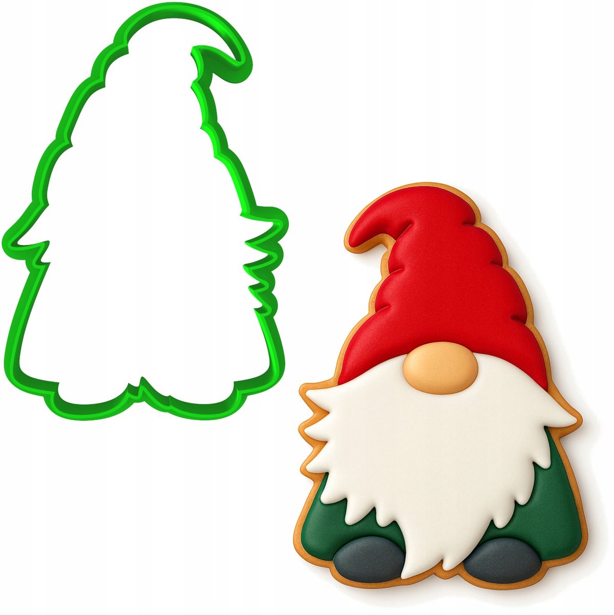Kerstkoekjesvorm Kerstman Gnoom 10cm - Perfect voor Sinterklaas!