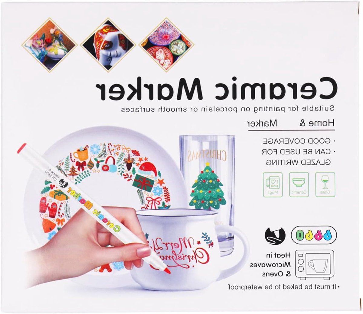 Keramische Verf Pennen - Acryl Markers - Decoreren van Objecten - Waterdicht en Hittebestendig - 12 Stuks - Multicolor