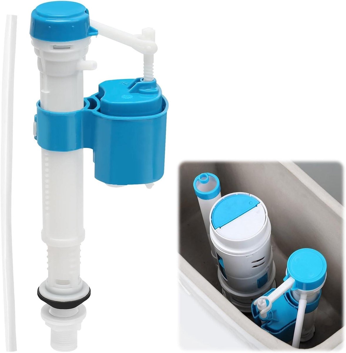 Toilet Vulventiel - Reservoir Klep - Badkamer Onderhoud - Verstelbare Hoogte - 23-33 cm - Blauw