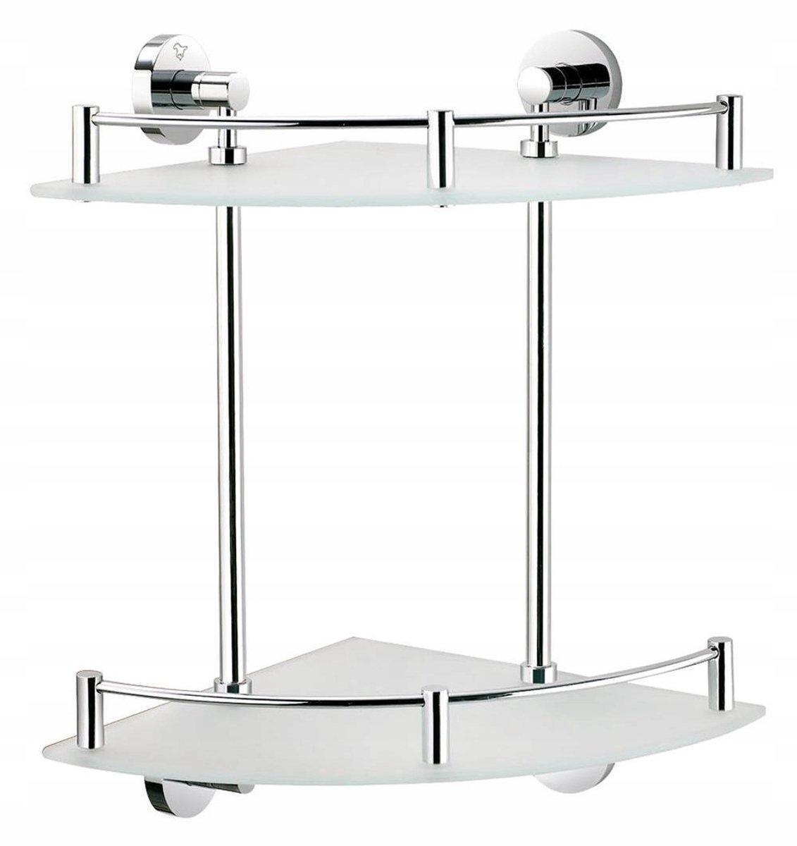 Stella Classic Dubbele Hoek Glasplank Mat Glas Chroom