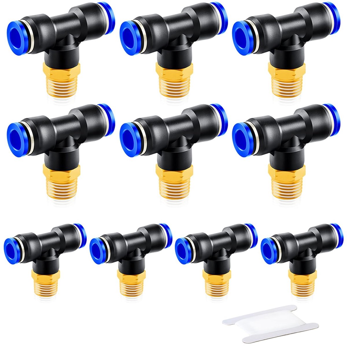 Dailygoods- Pneumatische Connector 10 Stuks - 8MM Buis OD - 1/4" BSP Mannelijke Aftakking - Duurzaam - Herbruikbaar - Betrouwbare Koppelingen - Pneumatische Fitting