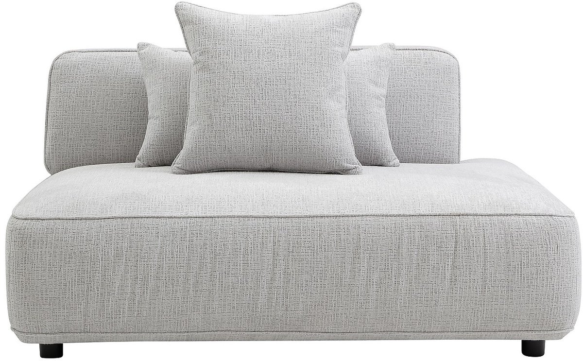 Vente-unique Chaise longue rechts in lichtgrijze chenillestof LELACO Lichtgrijs