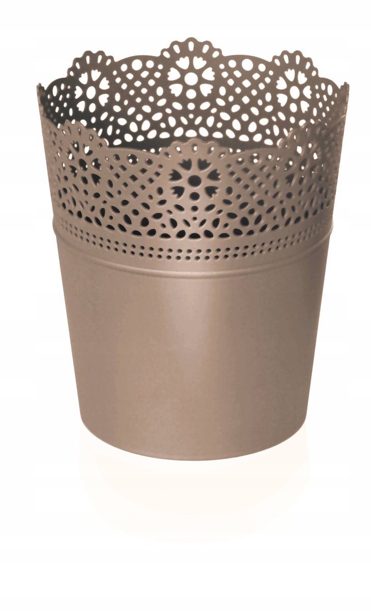 Prosperplast Lace Mocca Pot 18x18x21 cm - Decoratieve Kunststof Pot