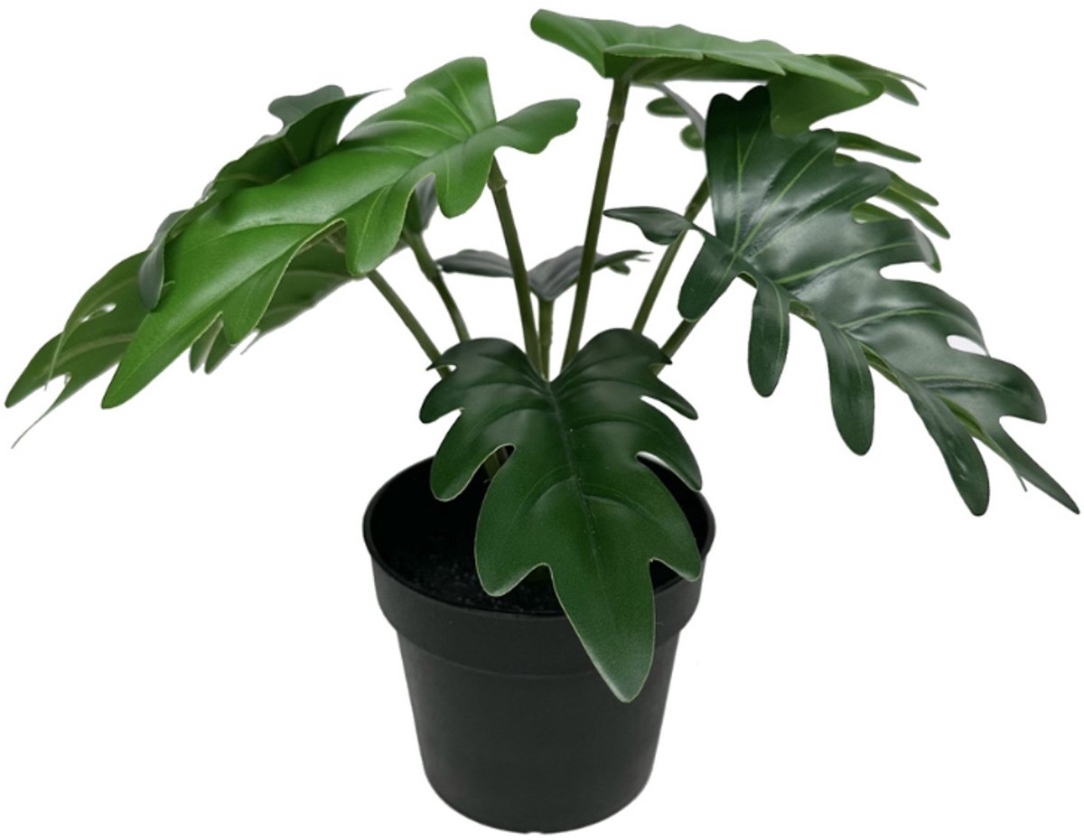 Trendyplants - Kunst Philodendron Xanadu - Philodendron - Kunstplant - Hoogte 20cm - Potmaat Ø9cm