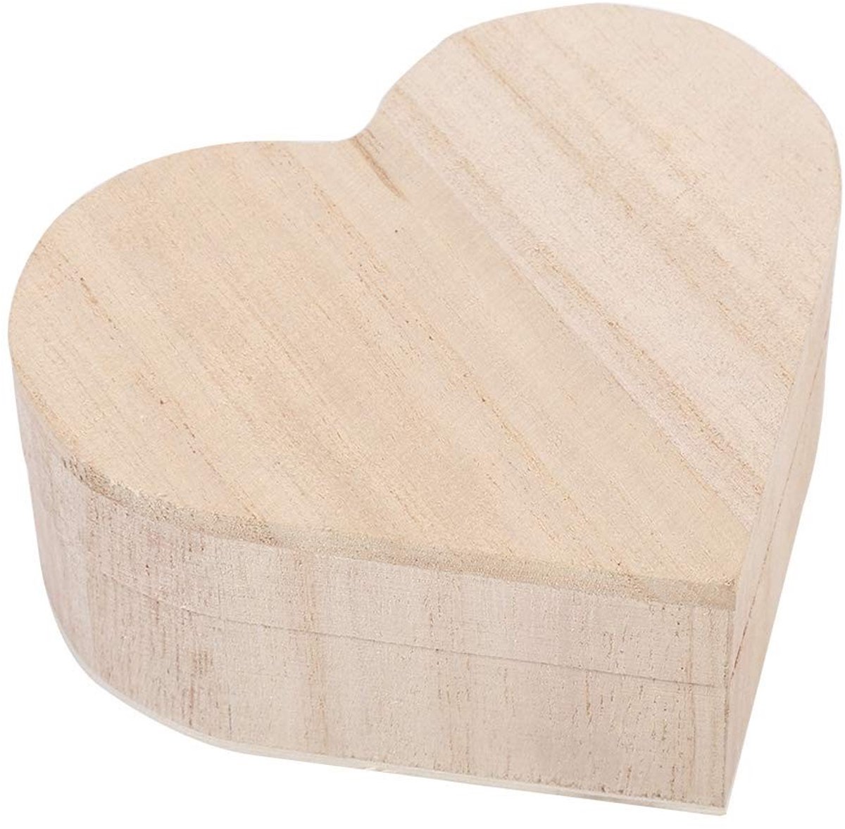 Dailygoods- Sieradenbox Hartvormig - Houten Cadeaudoos - Decoratiebox - Verpakking Sieraden - Duurzaam Materiaal - 10 x 9 x 4,2 cm - Cadeaubox