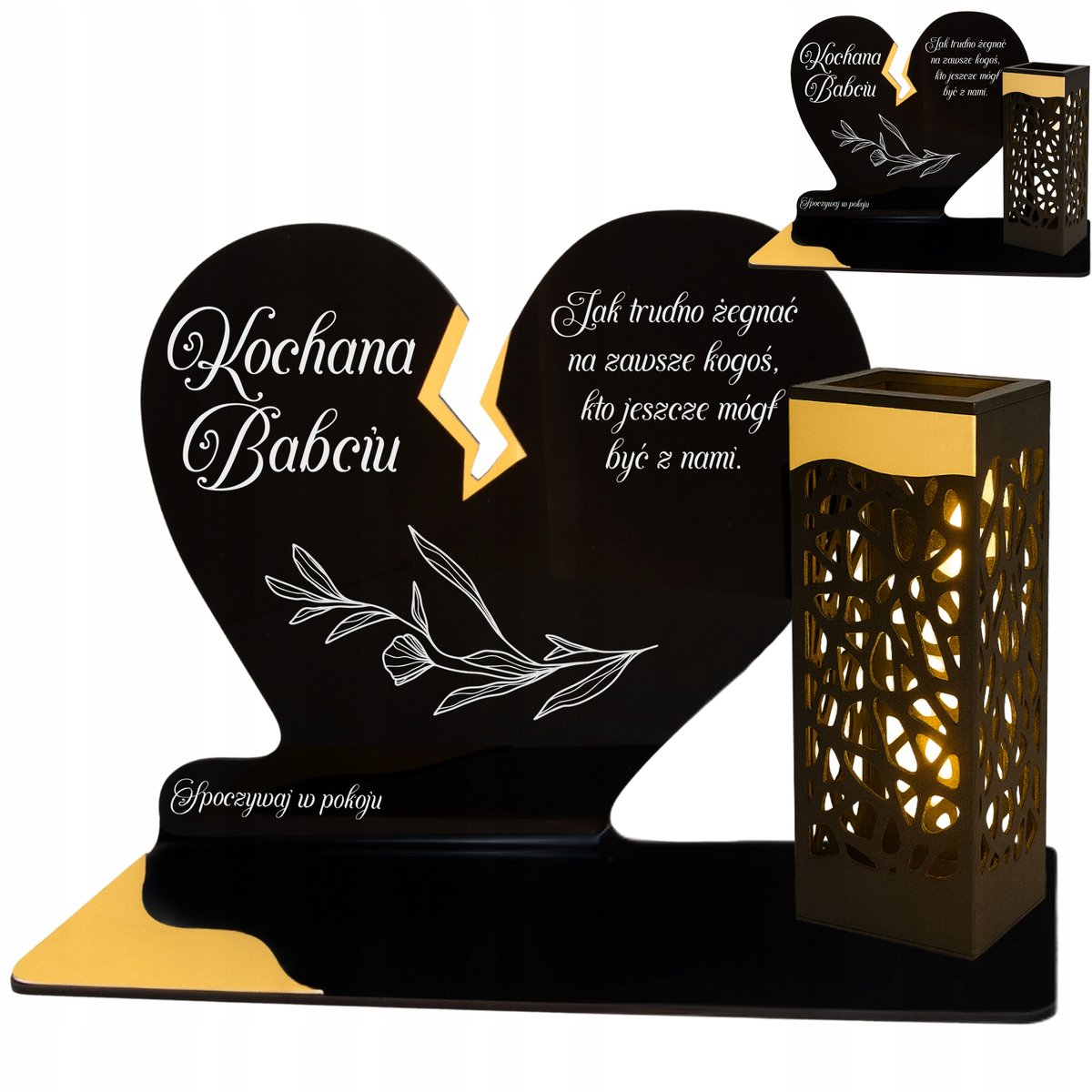 Zonnegraflicht Hart Goud LED voor Oma - Elegante herinnering